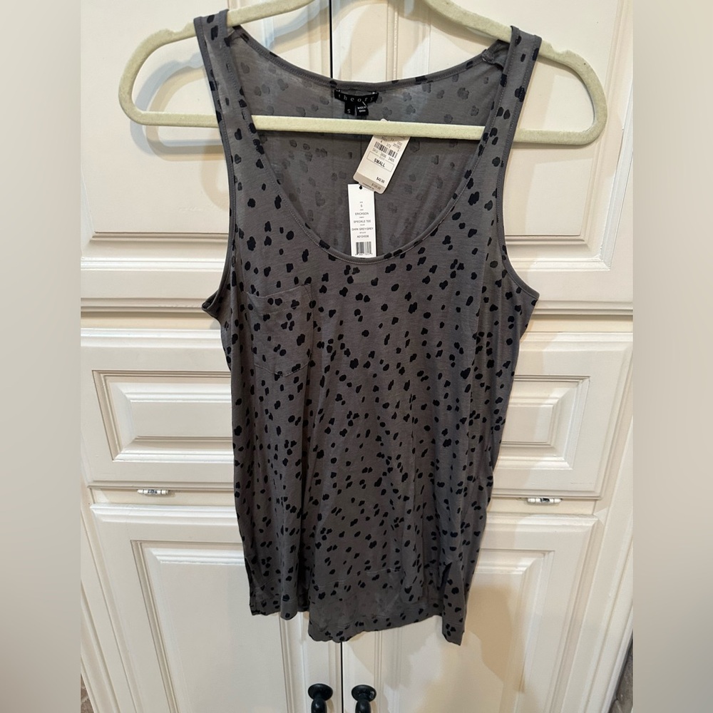 Gray Polka Dot Tank Top By Theory